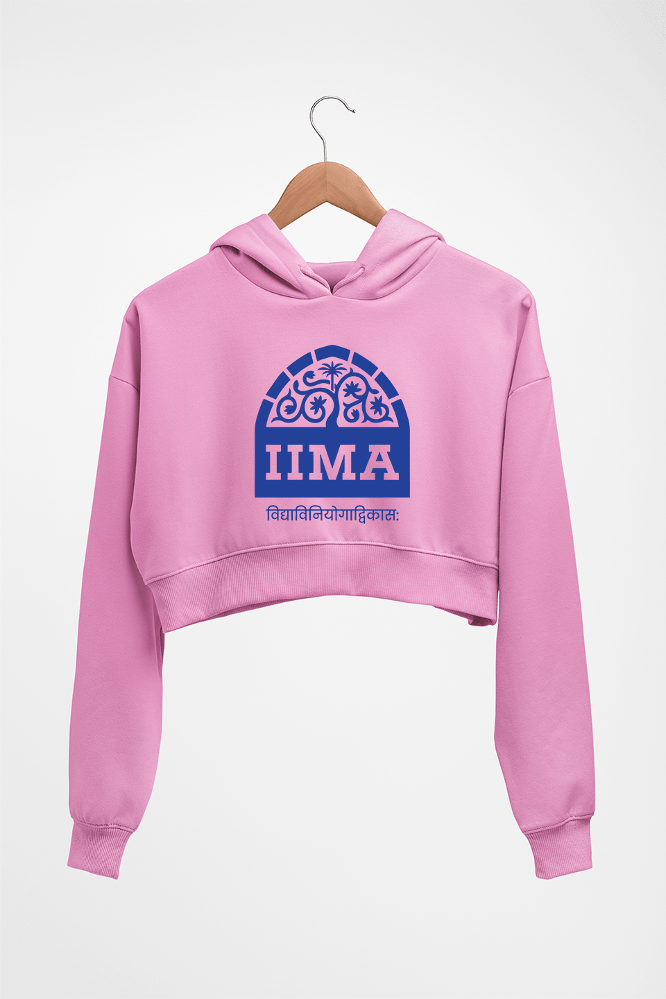 IIMA Ahmedabad Crop HOODIE FOR WOMEN-Light Baby Pink-Ektarfa.online