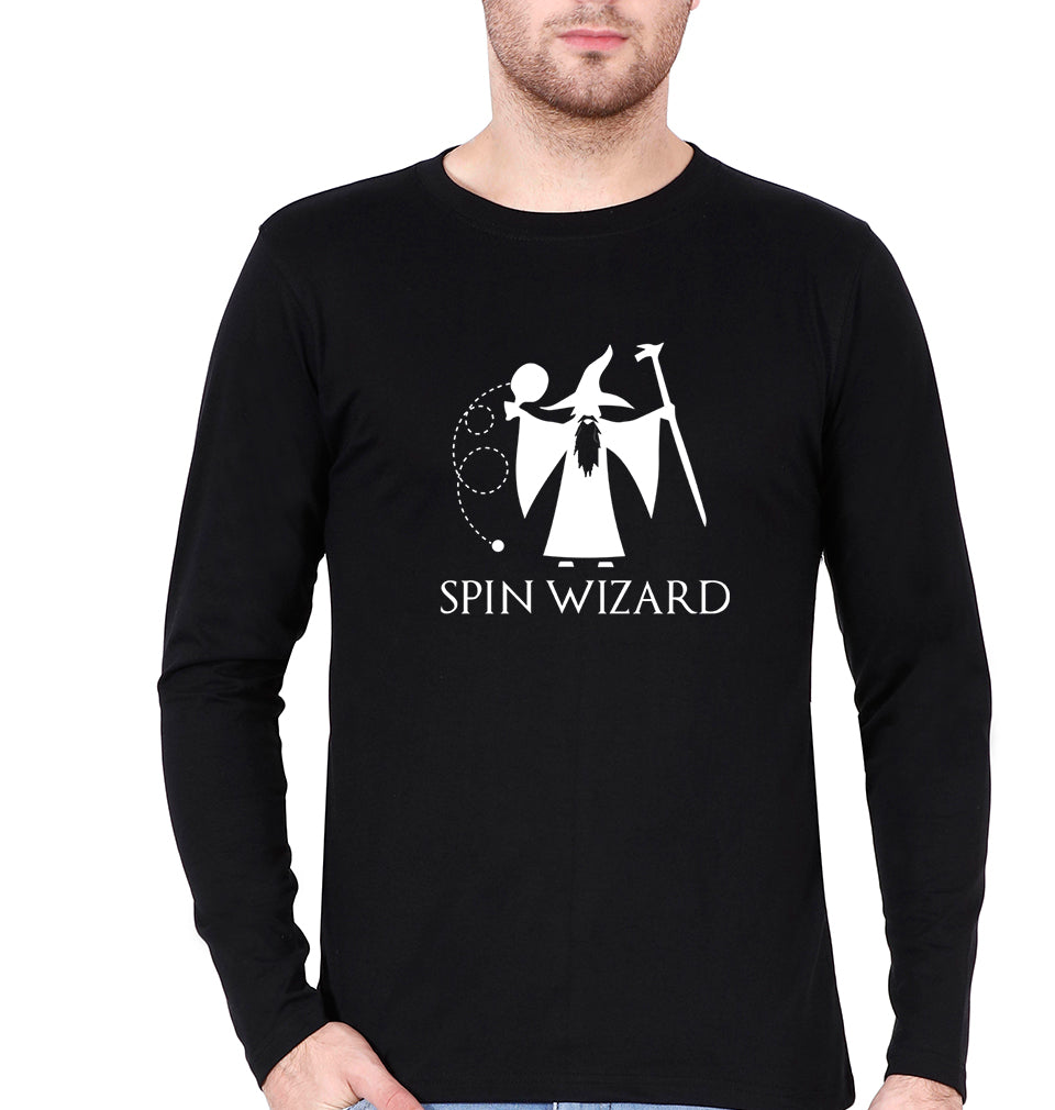 Table Tennis (TT) Wizard Full Sleeves T-Shirt for Men-Black-Ektarfa.online