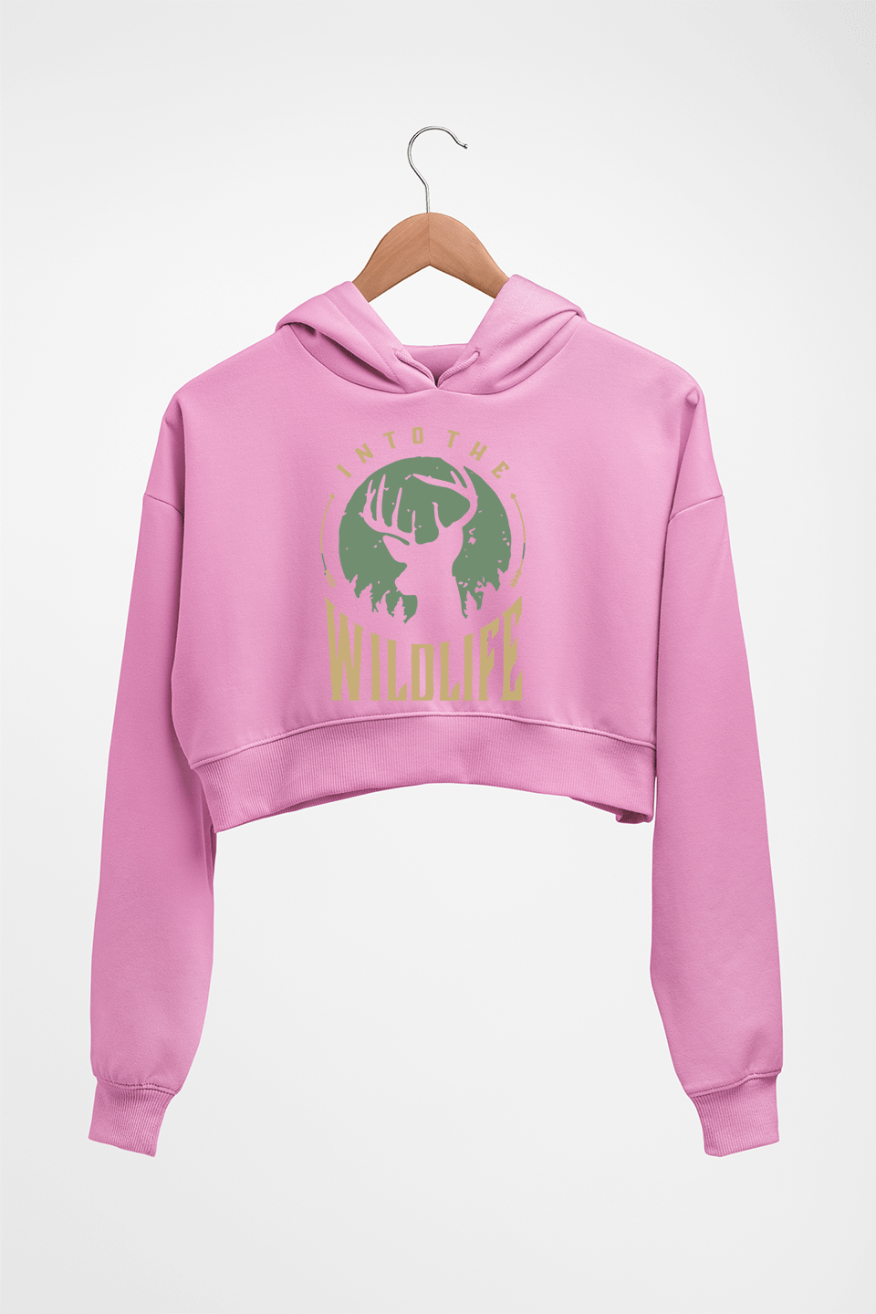 Deer Crop HOODIE FOR WOMEN-Light Baby pink-Ektarfa.online