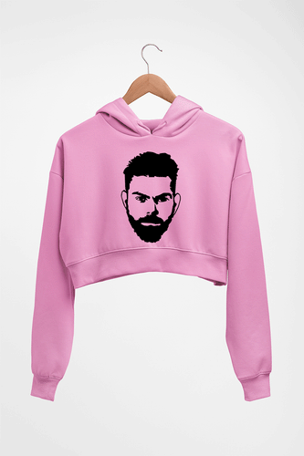 Virat Kohli Crop HOODIE FOR WOMEN-Light baby pink-Ektarfa.online