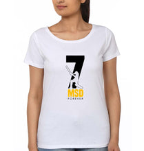 Load image into Gallery viewer, MS Dhoni (MSD) T-Shirt for Women-White-Ektarfa.online

