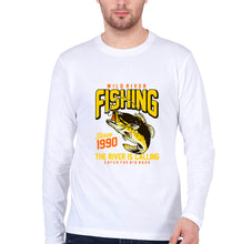 Load image into Gallery viewer, Fishing Full Sleeves T-Shirt for Men-White-Ektarfa.online

