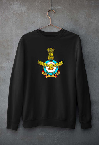Indian Air Force Army Unisex Sweatshirt for Men/Women-Black-Ektarfa.online