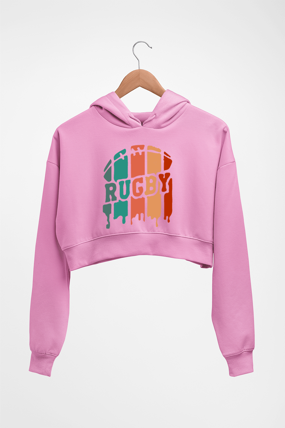 Rugby Crop HOODIE FOR WOMEN-Light Baby Pink-Ektarfa.online
