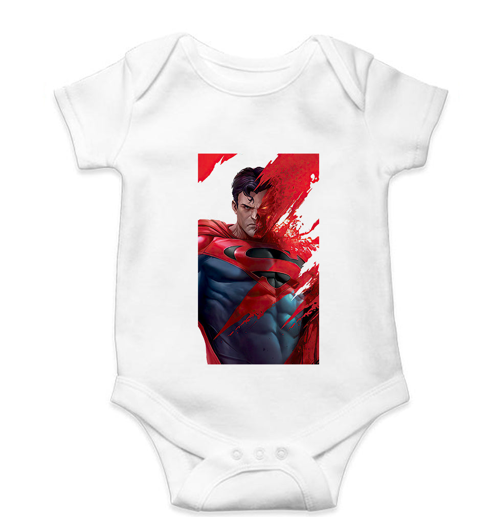 Superman Superhero Kids Romper For Baby Boy/Girl-0-5 Months(18 Inches)-White-Ektarfa.online