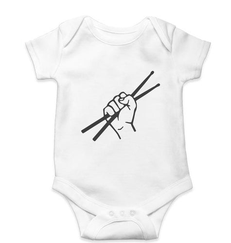 Drummer Kids Romper For Baby Boy/Girl-0-5 Months(18 Inches)-White-Ektarfa.online