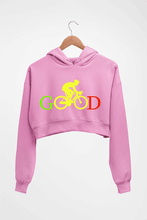 Load image into Gallery viewer, Cycling Good Crop HOODIE FOR WOMEN-Light Baby Pink-Ektarfa.online
