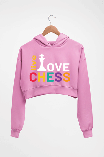 Chess Love Crop HOODIE FOR WOMEN-Light Baby Pink-Ektarfa.online