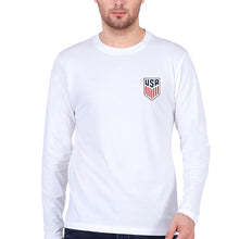Load image into Gallery viewer, USA Football Full Sleeves T-Shirt for Men-White-Ektarfa.online
