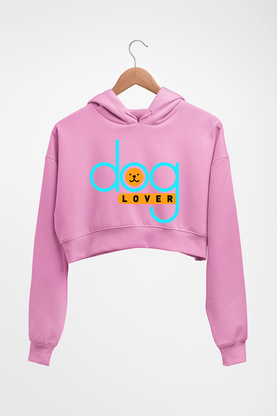 Dog Lover Crop HOODIE FOR WOMEN-Light Baby Pink-Ektarfa.online