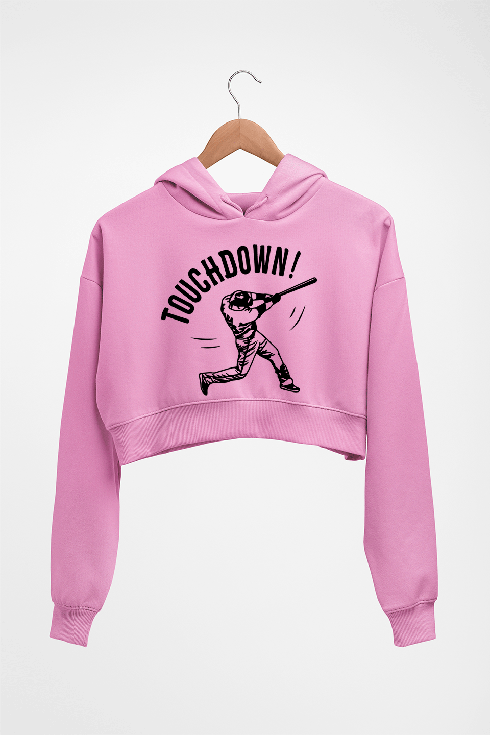 Baseball Crop HOODIE FOR WOMEN-Light Baby Pink-Ektarfa.online