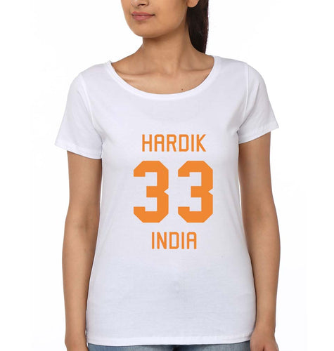Hardik Pandya T-Shirt for Women-White-Ektarfa.online