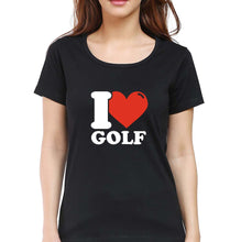 Load image into Gallery viewer, I Love Golf T-Shirt for Women-Black-Ektarfa.online

