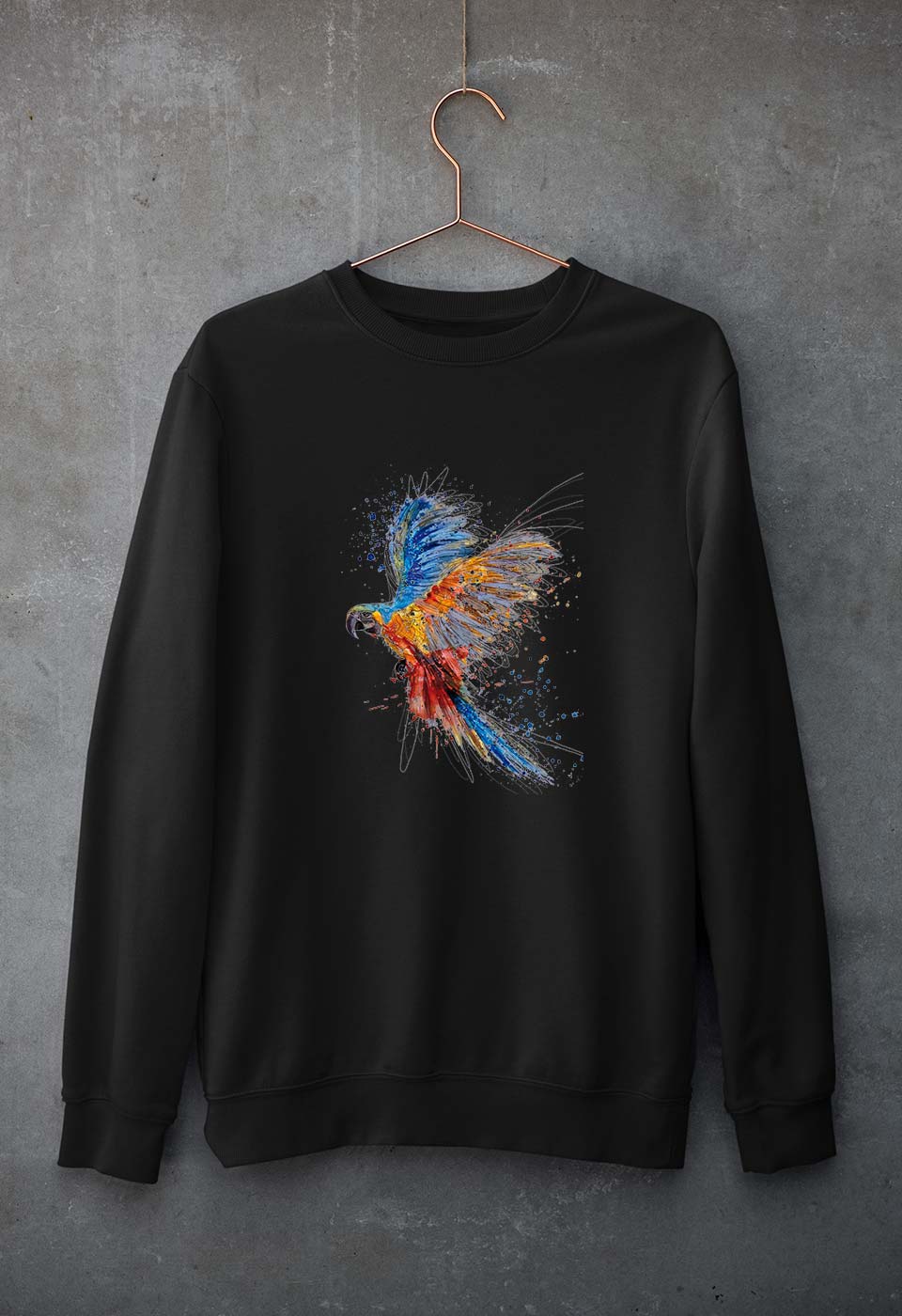 Parrot Unisex Sweatshirt for Men/Women-Black-Ektarfa.online