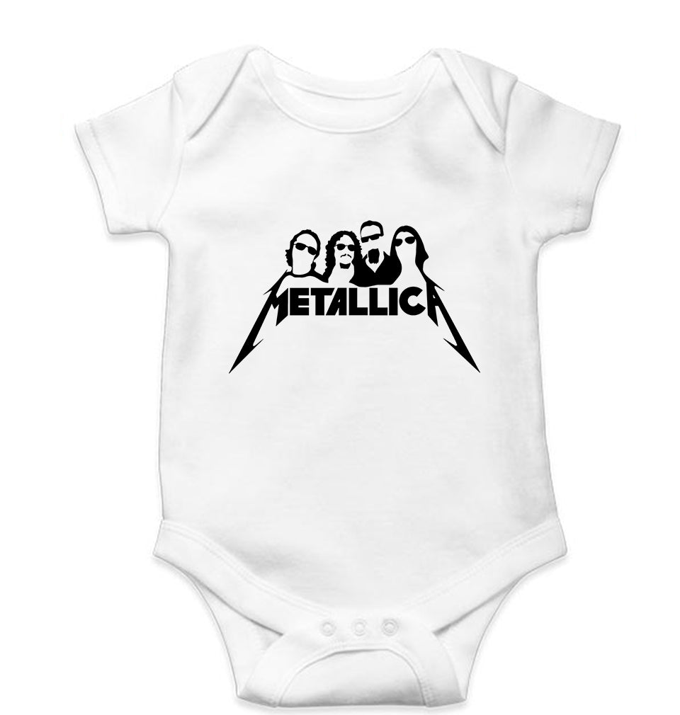 Metallica Kids Romper For Baby Boy/Girl-0-5 Months(18 Inches)-White-Ektarfa.online