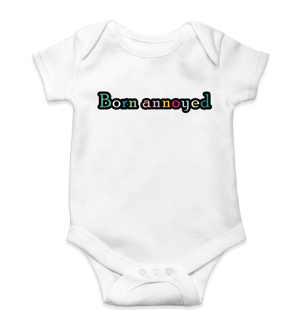 Born Annoyed Kids Romper For Baby Boy/Girl-White-Ektarfa.online
