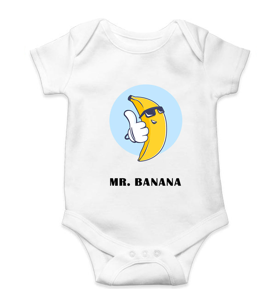 Banana Kids Romper For Baby Boy/Girl-0-5 Months(18 Inches)-White-Ektarfa.online