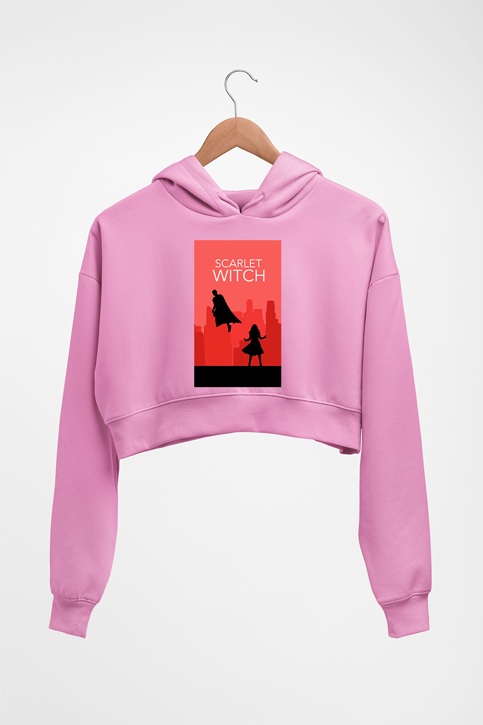 Scarlet Witch Wanda Crop HOODIE FOR WOMEN-Light Baby Pink-Ektarfa.online