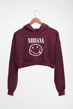 Load image into Gallery viewer, Nirvana Crop HOODIE FOR WOMEN-Maroon-Ektarfa.online
