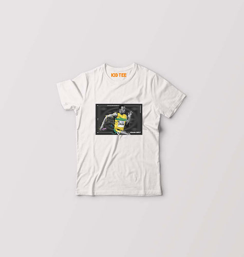Usain Bolt Kids T-Shirt for Boy/Girl-White-Ektarfa.online