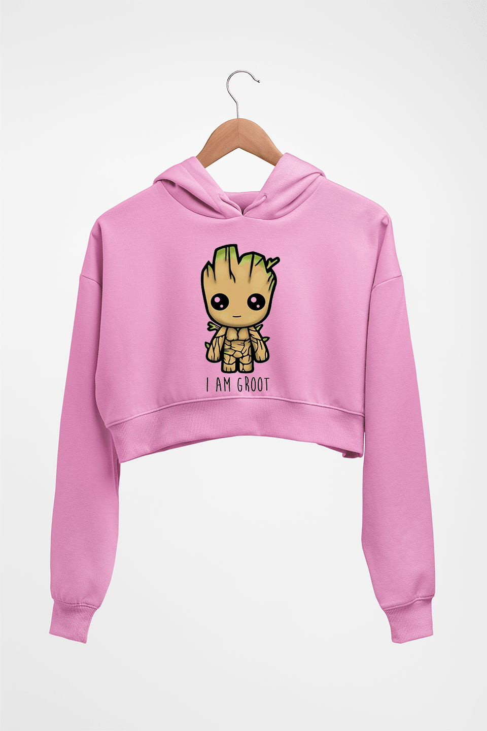 Groot Crop HOODIE FOR WOMEN-Light Baby Pink-Ektarfa.online