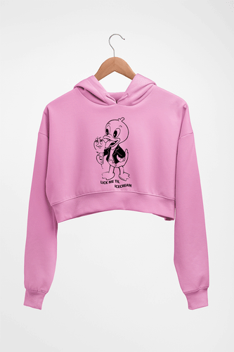 Domrebel Duck Crop HOODIE FOR WOMEN-Light Baby Pink-Ektarfa.online