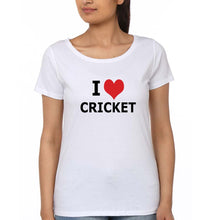 Load image into Gallery viewer, Love Cricket T-Shirt for Women-White-Ektarfa.online
