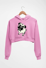 Load image into Gallery viewer, Pug Dog Crop HOODIE FOR WOMEN-Light Baby Pink-Ektarfa.online
