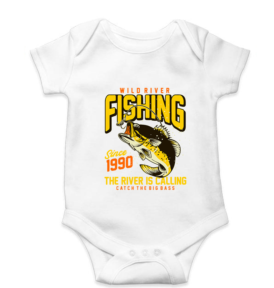 Fishing Kids Romper For Baby Boy/Girl-0-5 Months(18 Inches)-White-Ektarfa.online