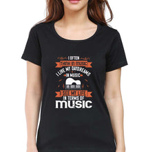 Load image into Gallery viewer, Music T-Shirt for Women-Black-Ektarfa.online
