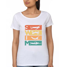 Load image into Gallery viewer, Swimming T-Shirt for Women-White-Ektarfa.online
