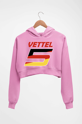 Sebastian Vettel F1 Crop HOODIE FOR WOMEN-Light Baby Pink-Ektarfa.online