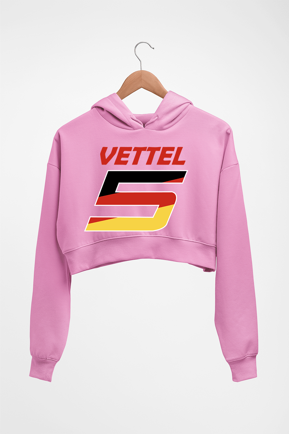 Sebastian Vettel F1 Crop HOODIE FOR WOMEN-Light Baby Pink-Ektarfa.online