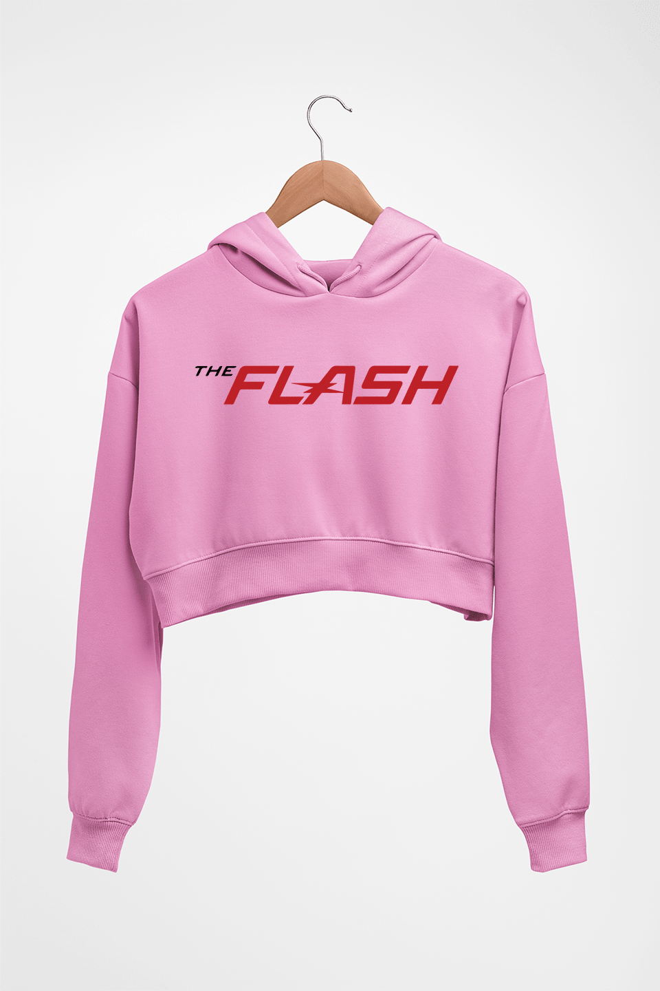 Flash Superhero Crop HOODIE FOR WOMEN-Light Baby Pink-Ektarfa.online