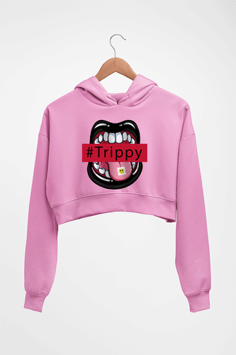 Trippy Crop HOODIE FOR WOMEN-Light Baby Pink-Ektarfa.online