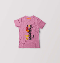 Load image into Gallery viewer, You Can&#39;t Save The World Alone Justice League Kids T-Shirt for Boy/Girl-Pink-Ektarfa.online
