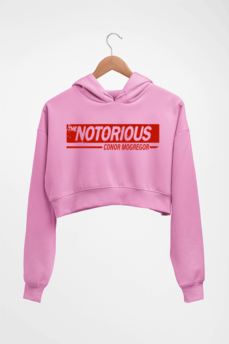 Conor McGregor UFC Crop HOODIE FOR WOMEN-Light Baby Pink-Ektarfa.online