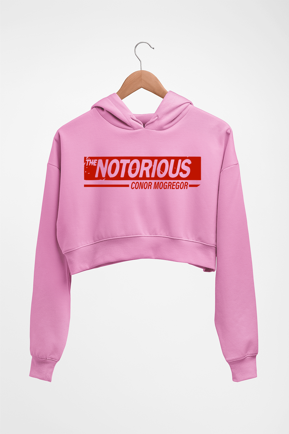 Conor McGregor UFC Crop HOODIE FOR WOMEN-Light Baby Pink-Ektarfa.online