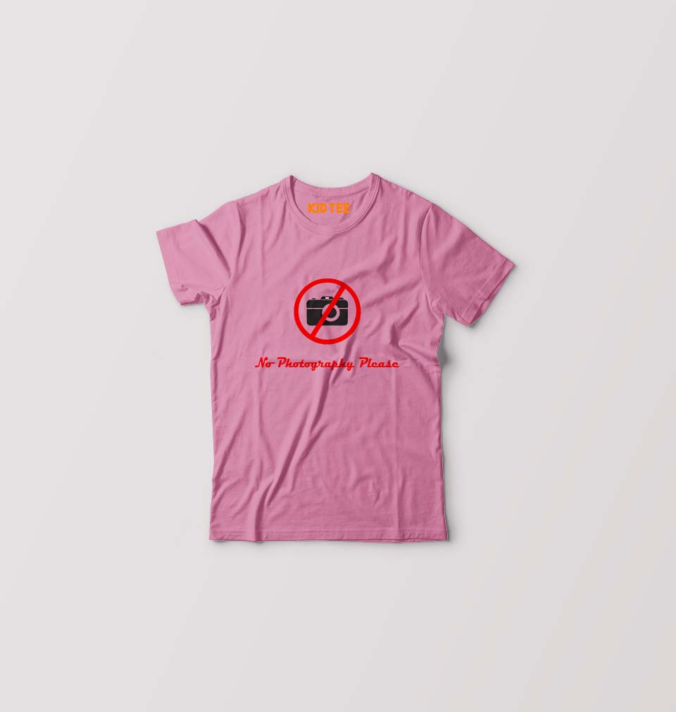 No Photography Please Kids T-Shirt for Boy/Girl-Pink-Ektarfa.online
