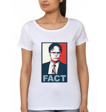 Load image into Gallery viewer, Dwight Schrute Fact T-Shirt for Women-White-Ektarfa.online
