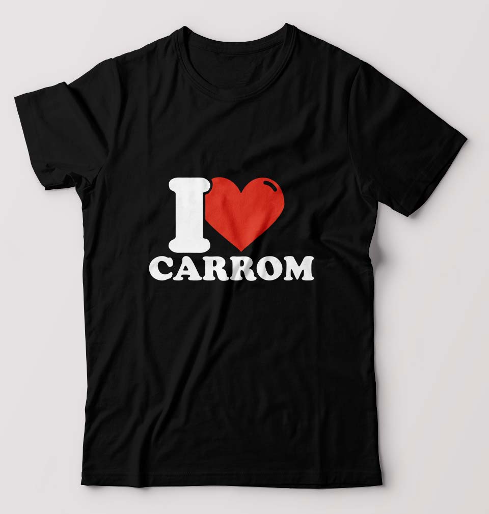 I Love Carrom T-Shirt for Men-Black-Ektarfa.online