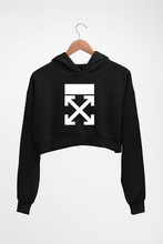 Load image into Gallery viewer, Off-white Crop HOODIE FOR WOMEN-Black-Ektarfa.online
