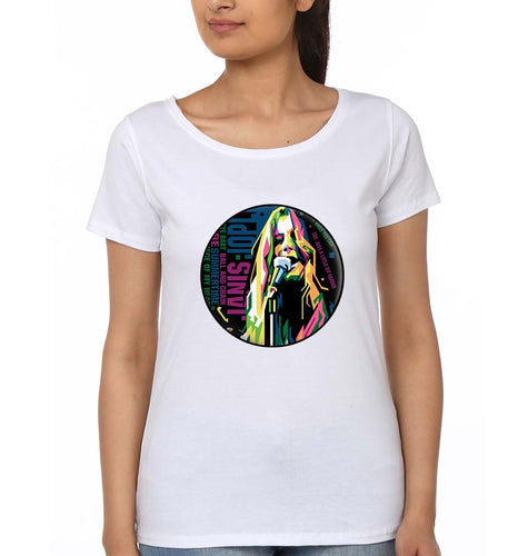 Janis Joplin T-Shirt for Women-White-Ektarfa.online