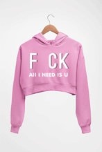 Load image into Gallery viewer, Naughty Offensive Crop HOODIE FOR WOMEN-Light Baby Pink-Ektarfa.online
