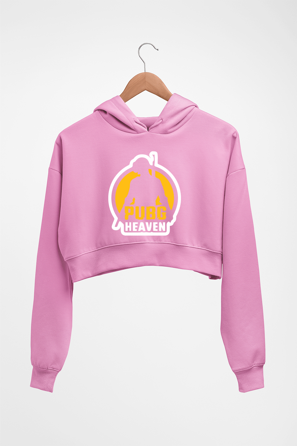 PUBG Pubg Heaven Crop HOODIE FOR WOMEN-Light Baby Pink-Ektarfa.online