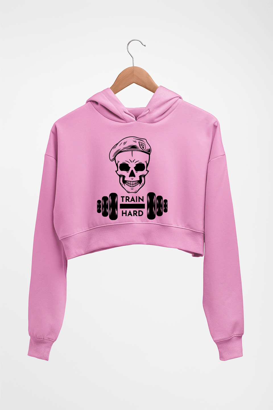 Gym Train Hard Crop HOODIE FOR WOMEN-Light Baby Pink-Ektarfa.online
