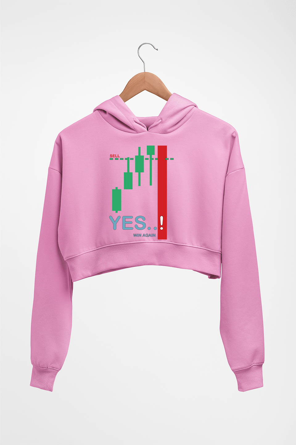 Share Market(Stock Market) Crop HOODIE FOR WOMEN-Light Baby Pink-Ektarfa.online