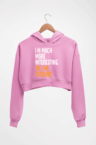Internet Funny Crop HOODIE FOR WOMEN-Light Baby Pink-Ektarfa.online