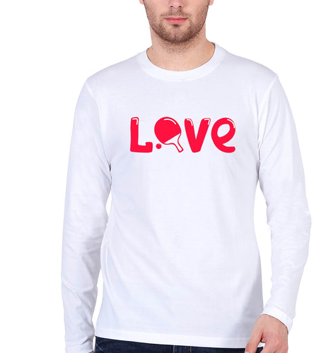 Love Table Tennis (TT) Full Sleeves T-Shirt for Men-White-Ektarfa.online