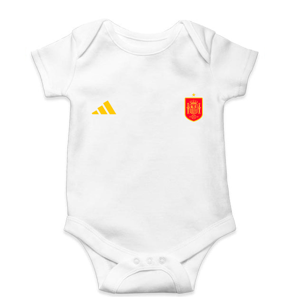 Spain Football Kids Romper For Baby Boy/Girl-0-5 Months(18 Inches)-White-Ektarfa.online